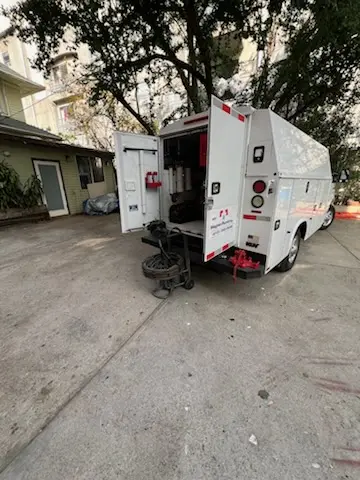 Magnet Plumbing service vehicle on-site for Slab Leak Repair in Golden Glades-The Woods